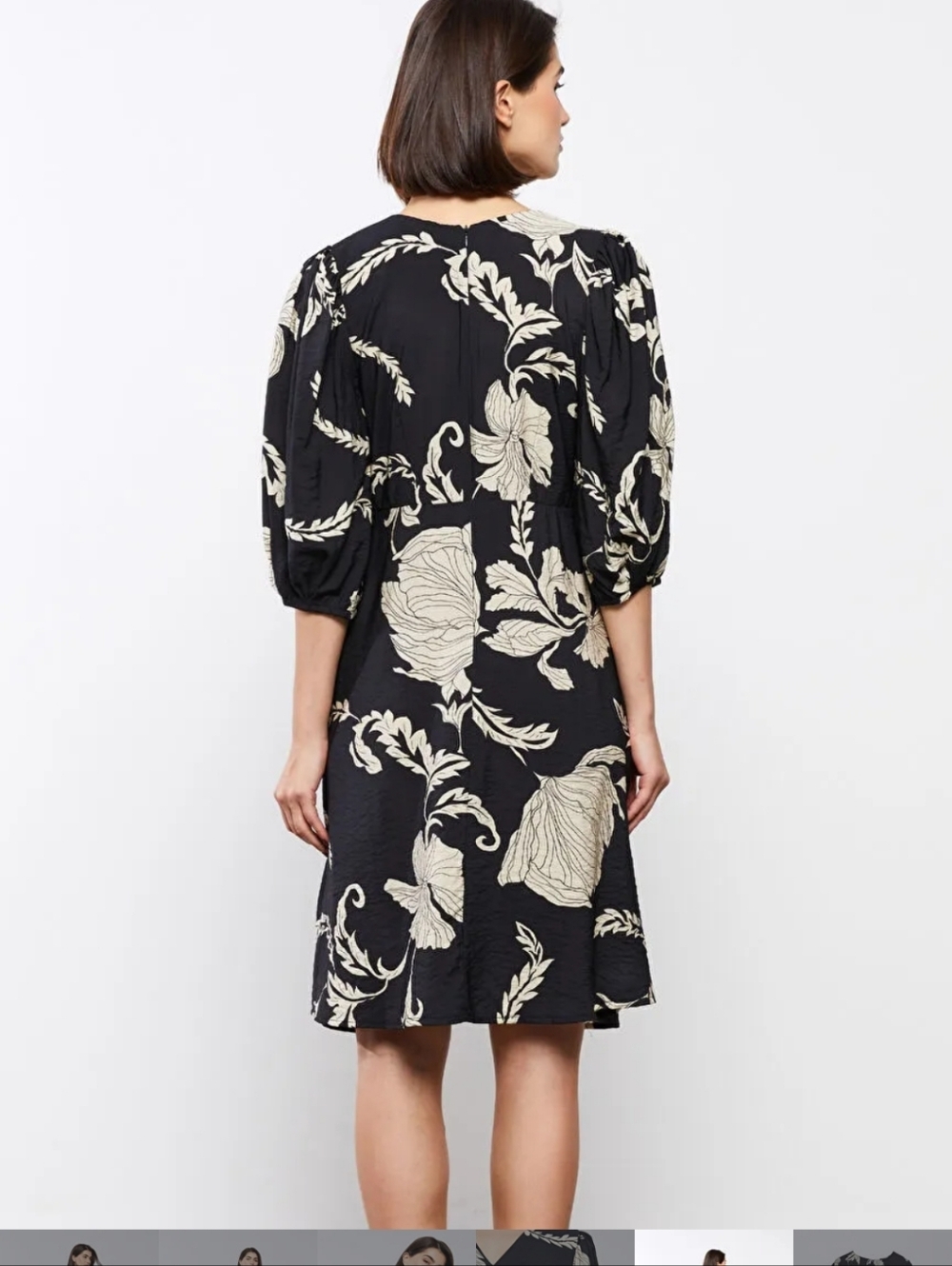 💛2 for $20💛 Bundle and save Black & Cream Floral V-Neck Dress - Picture 5 of 13